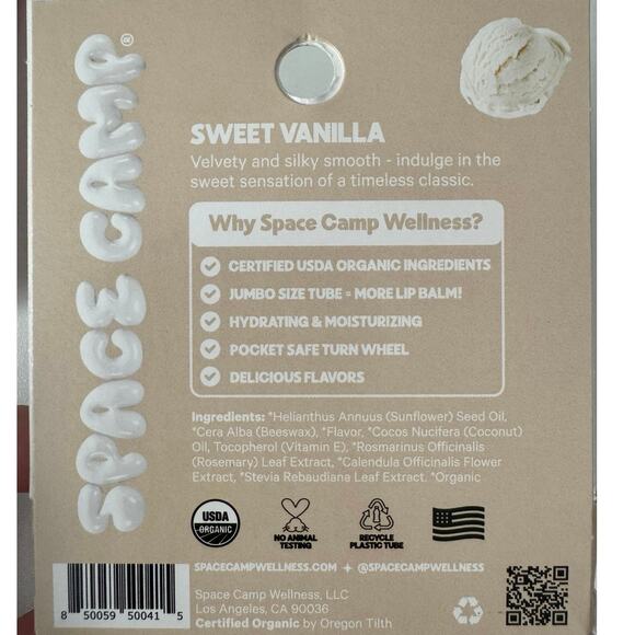 Space Camp Wellness Lip Balm .25oz - Wild Cherry or Sweet Vanilla - Picture 9 of 9